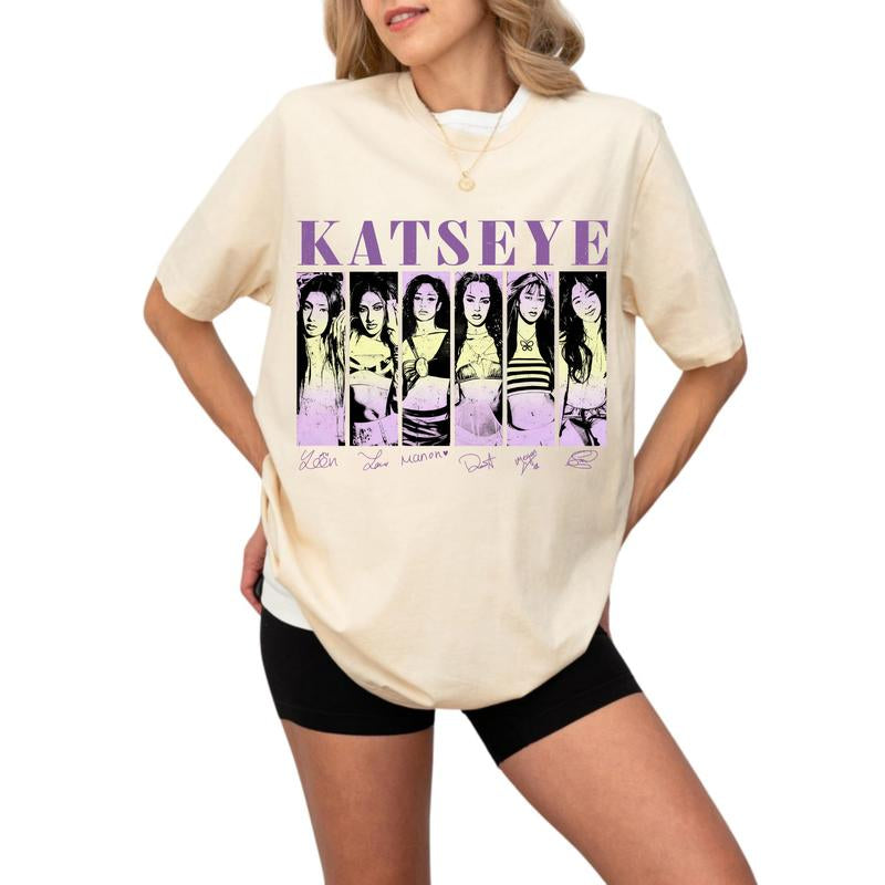 Katseye the Beautiful Chaos Tour T-Shirt, Concert Merch Tee, Vintage Graphic Unisex Top, Retro Music Fan Shirt, Gift for Pop Rock Lovers