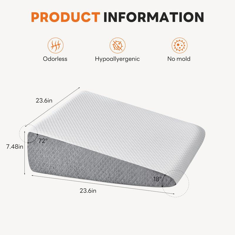 Wedge Pillow, Body Pillow for Sleep Apnea, Neck Pain Relief, Post Surgery, Sleeping Comfort, Acid Reflux, Heartburn, Back Pain Relief and Snoring