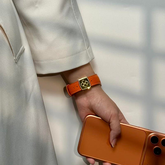 CRAZYGRASS Comfort Leather Watch Band for Smart Watch 49Mm 46Mm 45Mm 44Mm 42Mm 41Mm 40Mm 38Mm Foldable Clasp for Square Smartwatch No Tools Needed Skin-Friendly [WATCH NOT INCLUDED] Adjustable