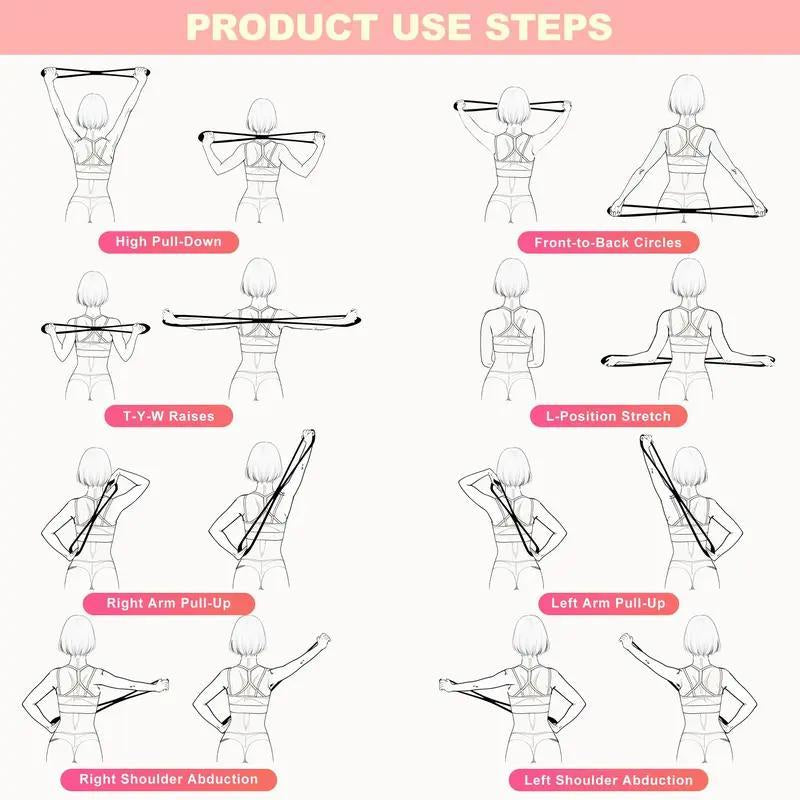 Resistance Bands Figure 8 Exercise Bands for Women 8 Shaped TPE Material for Arms Chest Expander Yoga Gym Fitness Muscle Training Equipment Stretching Gear Bands Set Multifunctional Workout Accessories Workout Straps Ideal Choice Foam Handle Resistance Ba