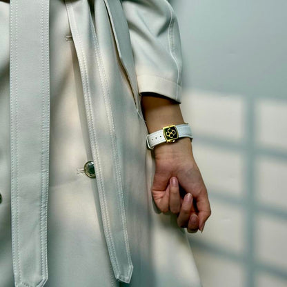 CRAZYGRASS Comfort Leather Watch Band for Smart Watch 49Mm 46Mm 45Mm 44Mm 42Mm 41Mm 40Mm 38Mm Foldable Clasp for Square Smartwatch No Tools Needed Skin-Friendly [WATCH NOT INCLUDED] Adjustable