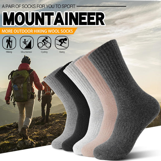 Merino Wool Hiking Socks for Women Thermal Winter Warm Thick Boot Cozy Crew Comfy Work Socks 5 Pairs