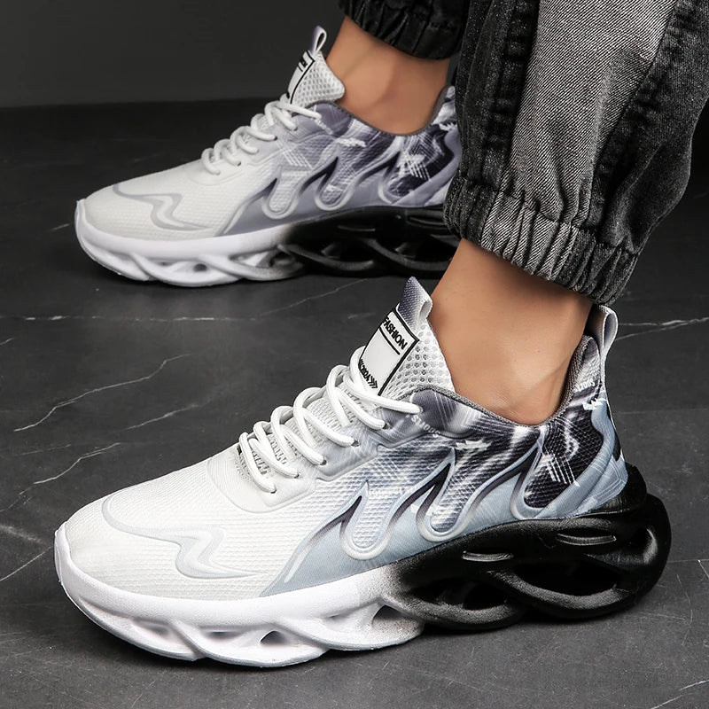 Summer Unisex Running Shoes Men Women Lightweight Mesh Breathable Comfortable Flat Soft Tennis Shoes Lace-up Sneakers Man 36-46