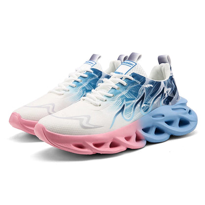 Summer Unisex Running Shoes Men Women Lightweight Mesh Breathable Comfortable Flat Soft Tennis Shoes Lace-up Sneakers Man 36-46