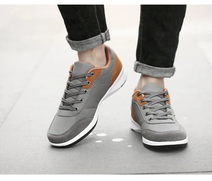 YRZL Men Shoes Spring Autumn Waterproof Walking Sneakers Leisure Male Leather Sports Shoes Non-Slip Footwear Tennis for Men