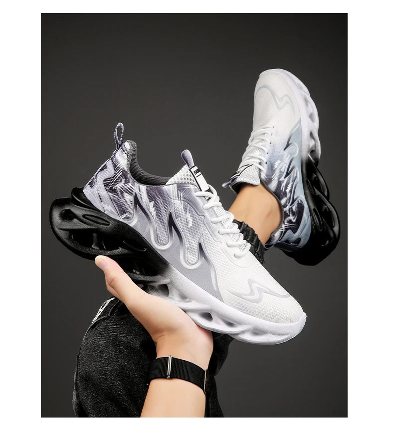 Summer Unisex Running Shoes Men Women Lightweight Mesh Breathable Comfortable Flat Soft Tennis Shoes Lace-up Sneakers Man 36-46