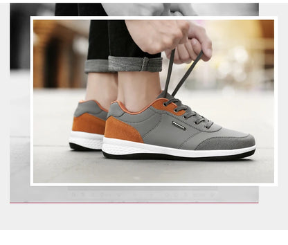 YRZL Men Shoes Spring Autumn Waterproof Walking Sneakers Leisure Male Leather Sports Shoes Non-Slip Footwear Tennis for Men