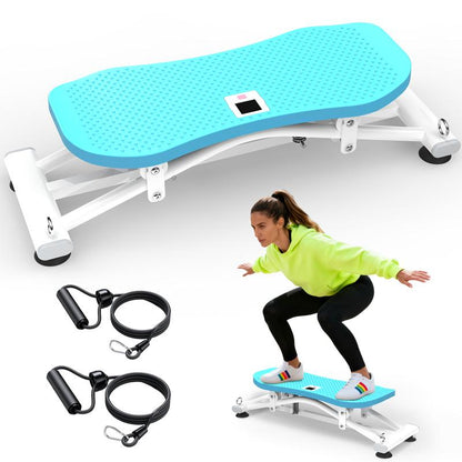 KINMAC Sliding Ski Simulator with Resistance Bands - Indoor Skiing Fitness Equipment for Home Gym, with Resistance Bands & Non-Slip Base, Full-Body Cardio Training Machine for Core, Leg & Arm Workout
