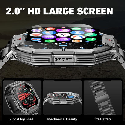 Military - Grade Smart Watch for Men | 2.1" HD, Call Answer, Compass, 1ATM Waterproof, Flashlight | 120 Sports Modes | Christmas/Birthday Gift for Outdoor Adventurers, Android/Iphone Compatible, Fitness Smartwatch
