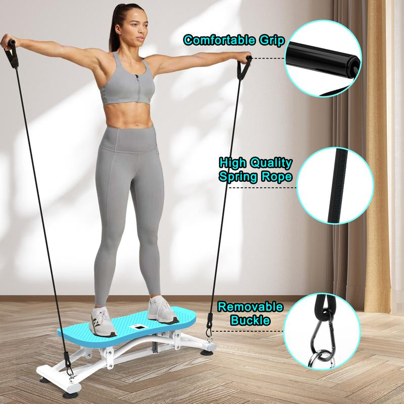 KINMAC Sliding Ski Simulator with Resistance Bands - Indoor Skiing Fitness Equipment for Home Gym, with Resistance Bands & Non-Slip Base, Full-Body Cardio Training Machine for Core, Leg & Arm Workout