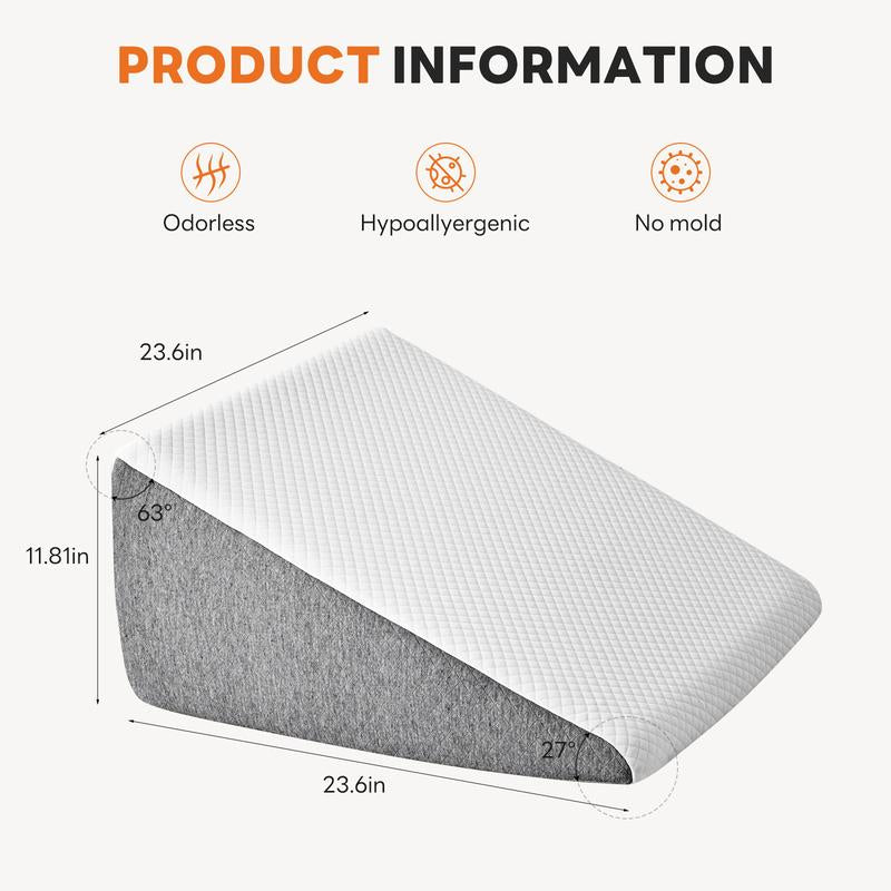 Wedge Pillow, Body Pillow for Sleep Apnea, Neck Pain Relief, Post Surgery, Sleeping Comfort, Acid Reflux, Heartburn, Back Pain Relief and Snoring