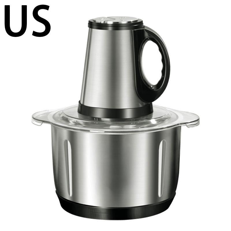 US Plug 3-Speed Food Chopper, Food Processor Electric Dough Mixer, 5L Large Apacity Meat Grinder with Blades, Stainless Steel Mincer for Kitchen, Vegetable, Onion, Garlic, Salad, Fruit, Nuts