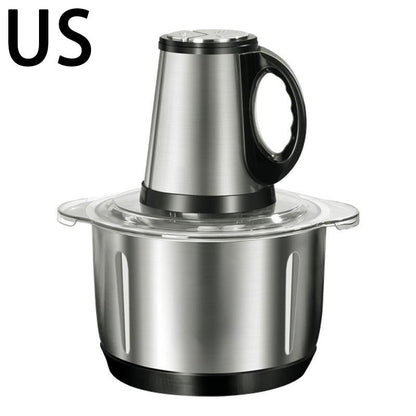 US Plug 3-Speed Food Chopper, Food Processor Electric Dough Mixer, 5L Large Apacity Meat Grinder with Blades, Stainless Steel Mincer for Kitchen, Vegetable, Onion, Garlic, Salad, Fruit, Nuts