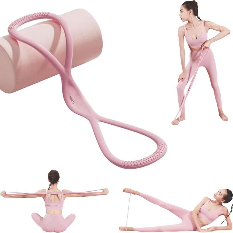 Resistance Bands Figure 8 Exercise Bands for Women 8 Shaped TPE Material for Arms Chest Expander Yoga Gym Fitness Muscle Training Equipment Stretching Gear Bands Set Multifunctional Workout Accessories Workout Straps Ideal Choice Foam Handle Resistance Ba