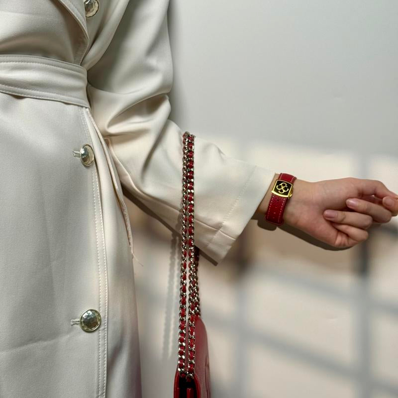 CRAZYGRASS Comfort Leather Watch Band for Smart Watch 49Mm 46Mm 45Mm 44Mm 42Mm 41Mm 40Mm 38Mm Foldable Clasp for Square Smartwatch No Tools Needed Skin-Friendly [WATCH NOT INCLUDED] Adjustable